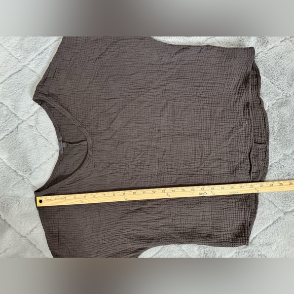 It Is Well Organic Gauze Short Sleeve Top Size Small Lagenlook Made In USA - Picture 5 of 11